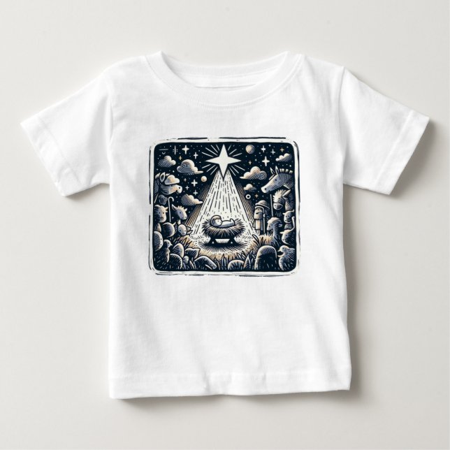 Holy Night Nativity: Contrast Art Baby T-shirt (Vorderseite)