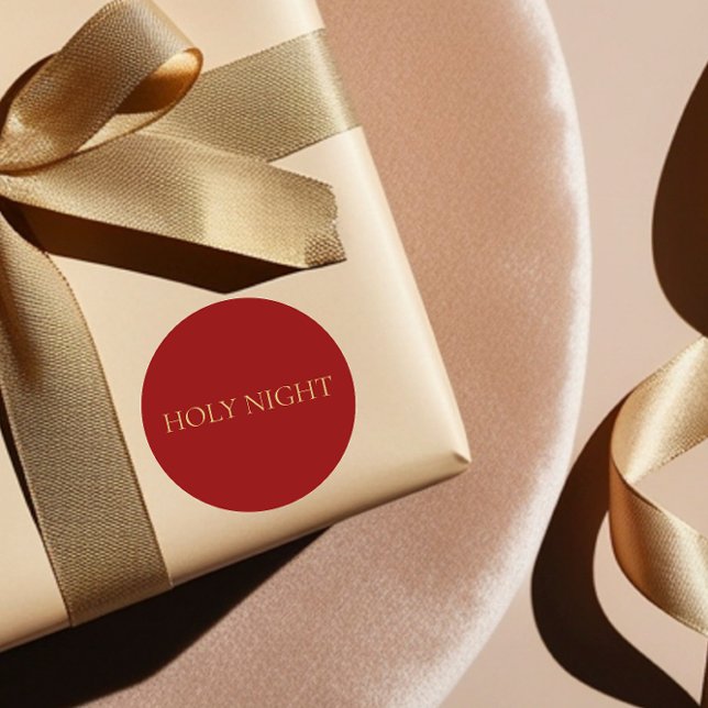HOLY NIGHT Red Minimal Christmas Sticker #4 (Von Creator hochgeladen)