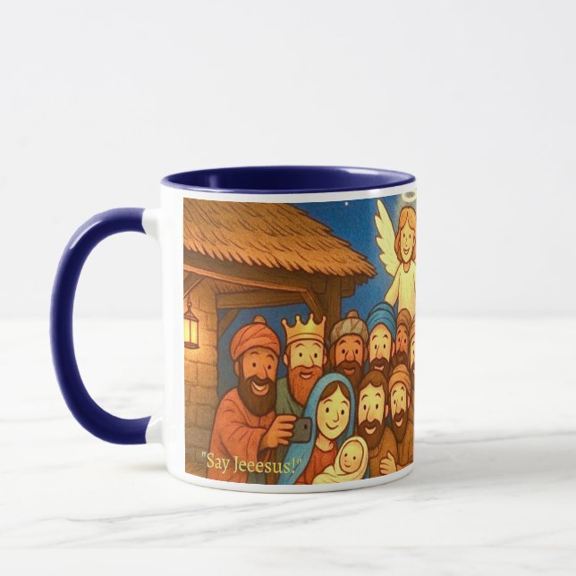 Holy Night Selfie Christmas 11 oz Coffee Mug Tasse (Links)