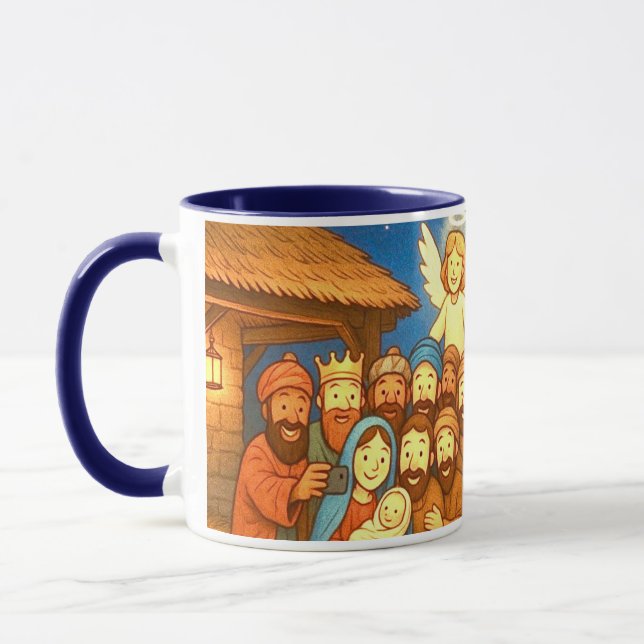 Holy Night Selfie Christmas 11 oz Coffee Mug Tasse (Links)