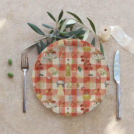 Holy Ravioli Gingham Pattern | Little Meatball Pappteller