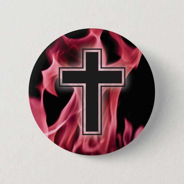 HOLY RED FRE CROSS! CHRISTLICHER SPIRITUELLER POWE BUTTON (Vorderseite)