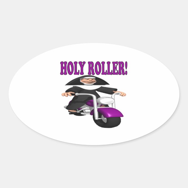 Holy Roller Ovaler Aufkleber (Vorderseite)