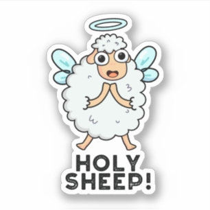 Holy Sheep Funny Animal Puff Aufkleber
