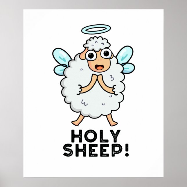 Holy Sheep Funny Animal Puff Poster (Vorne)