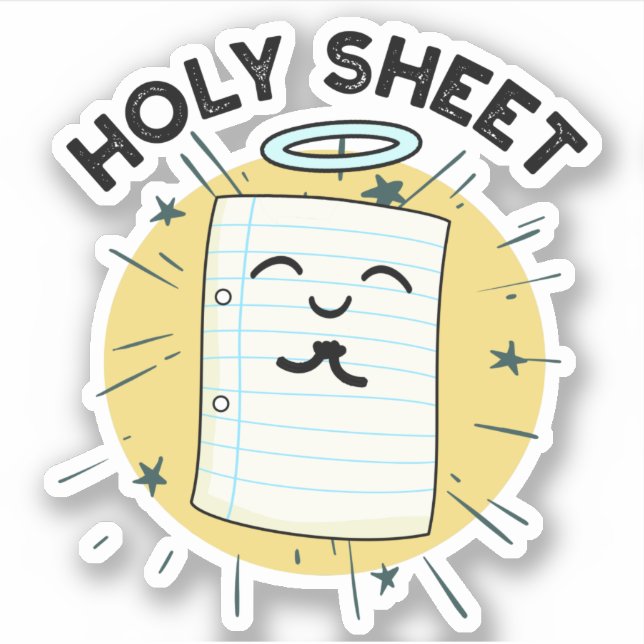 Holy Sheet Funny Halo Paper Puff Aufkleber (Vorderseite)