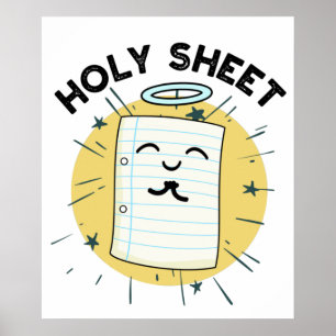 Holy Sheet Funny Halo Paper Puff Poster