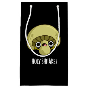 Holy Shitake Funny Mushroom Pun Dark BG Kleine Geschenktüte