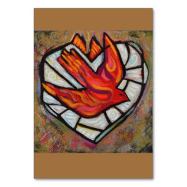 Holy Spirit Bird of Fire Prayer Card Tischnummer