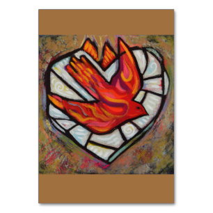 Holy Spirit Bird of Fire Prayer Card Tischnummer