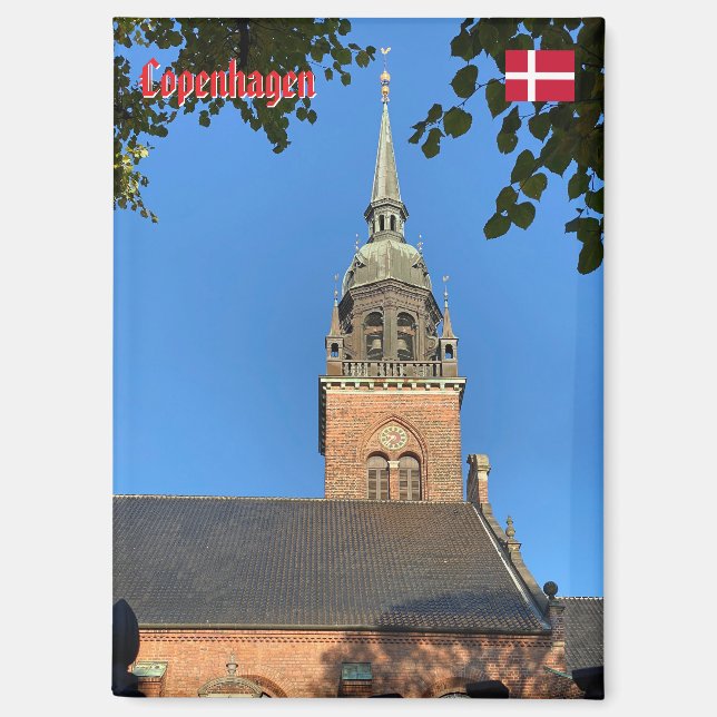Holy Spirit church in Copenhagen, Denmark travel Magnet (Vorderseite)