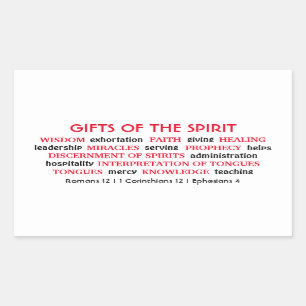HOLY SPIRIT GIFTS   Inspiration   CHRISTLICH Rechteckiger Aufkleber