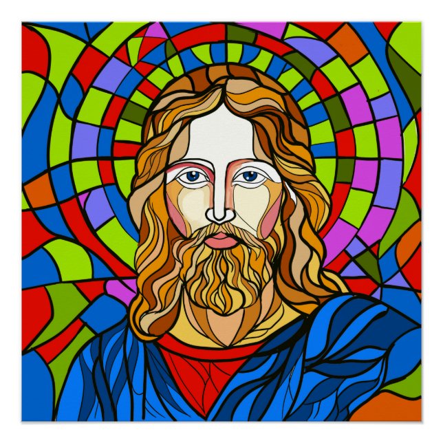 holy stained glass design procreate hand drawing  poster (Vorderseite)