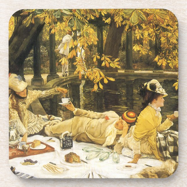 Holyday, the Picnic by James Tissot, Viktorianisch Getränkeuntersetzer (Vorderseite)