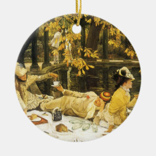 Holyday, the Picnic by James Tissot, Viktorianisch Keramikornament