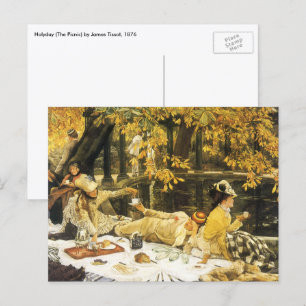 Holyday, the Picnic by James Tissot, Viktorianisch Postkarte