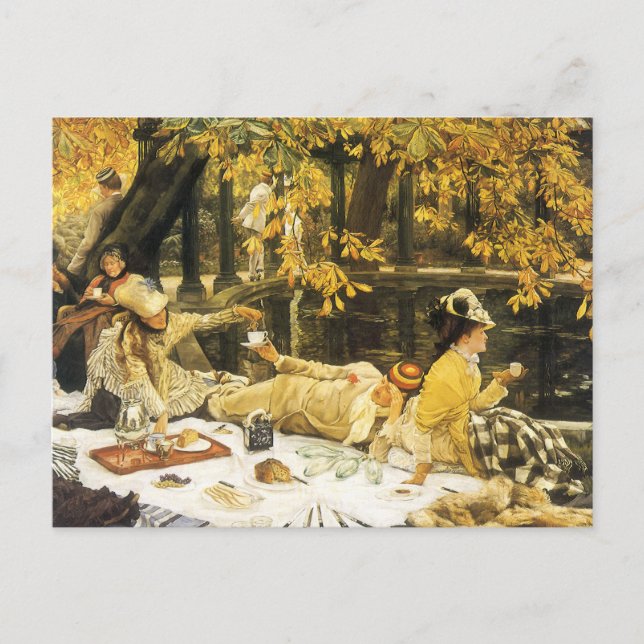 Holyday, the Picnic by James Tissot, Viktorianisch Postkarte (Vorderseite)