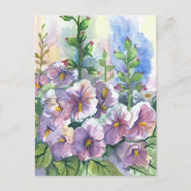 Holyhocks Postcard Postkarte (Vorderseite)