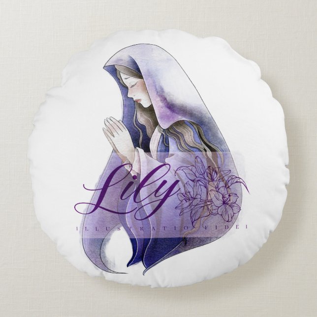 Holymary Rundes Kissen (Vorderseite)