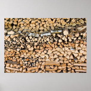 Holz auf einem Haufen Poster