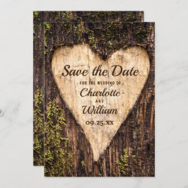 Holz Bark Herz Rustikale Hochzeit Save The Date