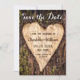 Holz Bark Herz Rustikale Hochzeit Save The Date