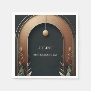 Holz Baum Rustikale Scheune Bauernhof Bogen Brautp Serviette