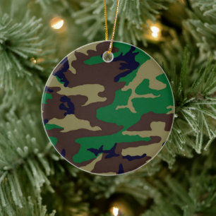 Holz Camouflage Porzellan Circle Ornament