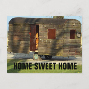 Holz-Campinganhänger-Postkarten HOME SWEET HOME Postkarte