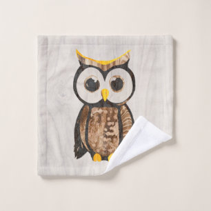 Holz - Chouette - Owl Waschlappen