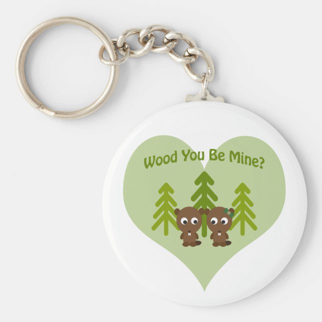 Holz, das du bist meine Biber-Liebe Schlüsselanhänger (Vorne)