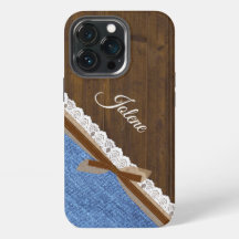 Holz Denim und Spitzen-Western als angesehen