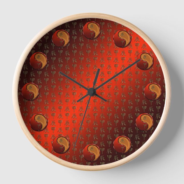 Holz-Drache Uhr (Vorderseite)