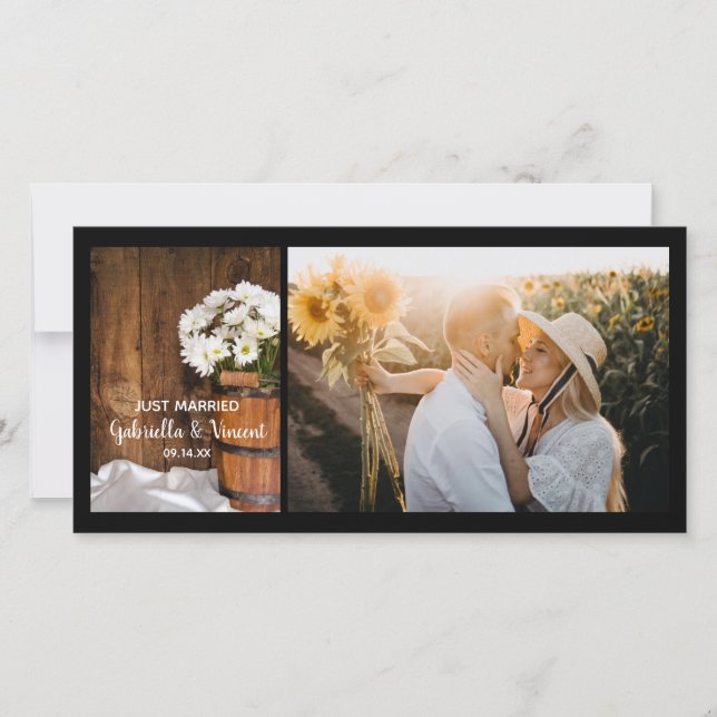 Holz Eimer und Milchland nur verheiratet Ankündigung (Vorderseite)