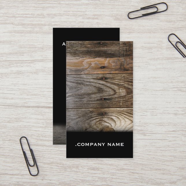 Holz - elegante Visitenkarte (Vorderseite/Rückseite Beispiel)