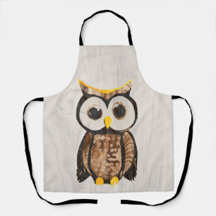 Holz - Eule - Owl Schürze