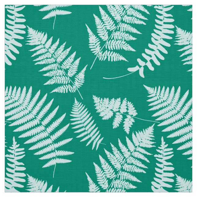 Holz-Fern-Muster, Aqua und Türkis Stoff (Muster)