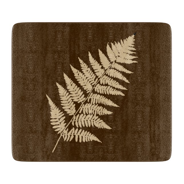 Holz-Fern-Muster, braun und beige Schneidebrett (Vorderseite)