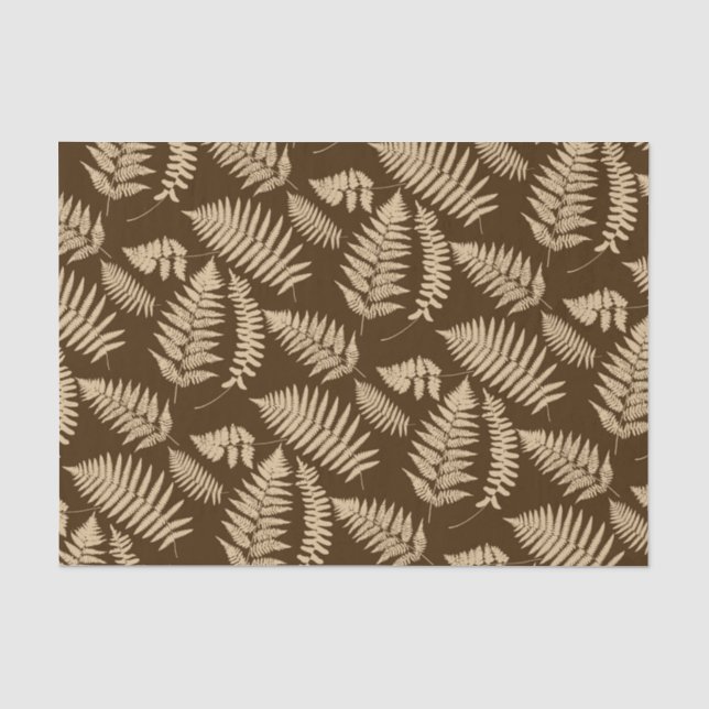 Holz-Fern-Muster, braun und beige Seidenpapier (Vorderseite)