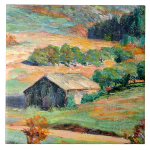 Holz - Frühe Herbstlandschaft Fliese