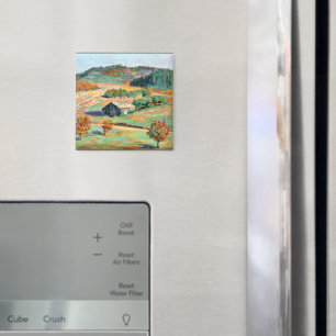 Holz - Frühe Herbstlandschaft Magnet