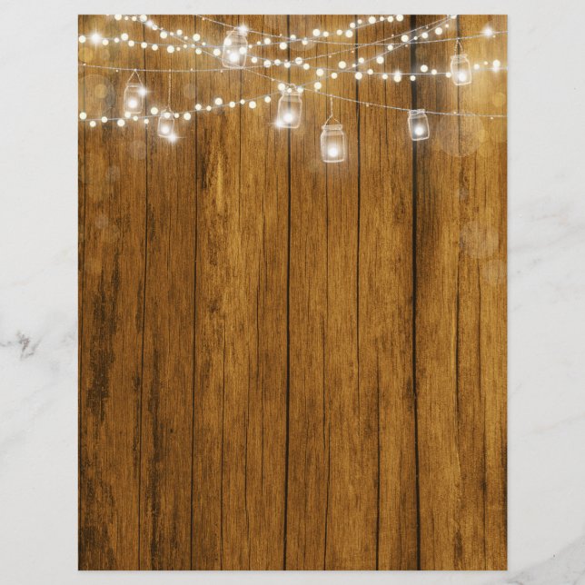 Holz Grain Bokeh & Lights Scrapbook Paper (Vorderseite)