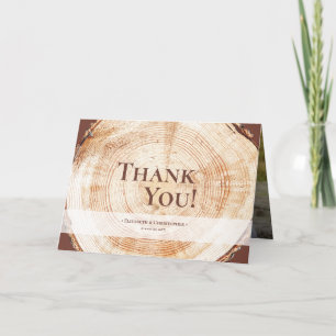 Holz Grain Custom Foto Rustic Wedding Vielen Dank Dankeskarte