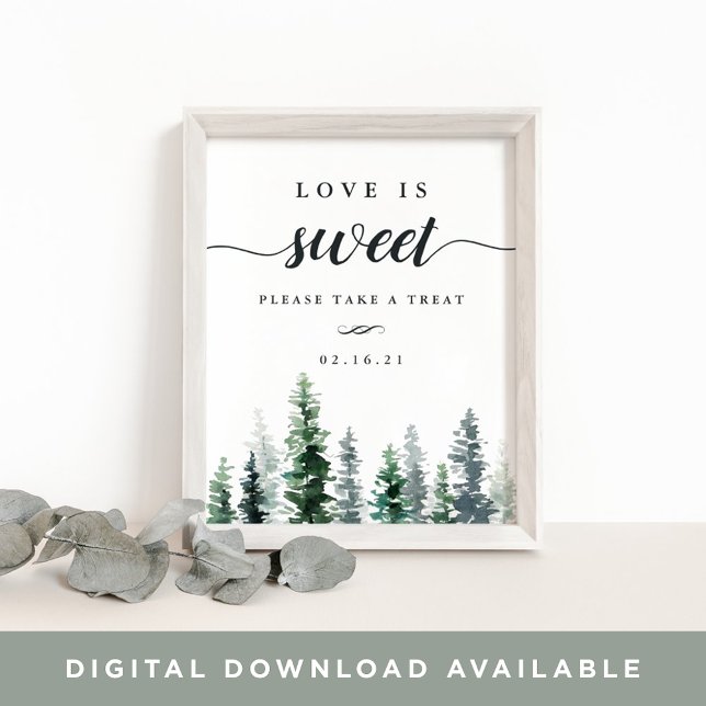 Holz Grove Wedding Dessert Table Sign Poster (Von Creator hochgeladen)