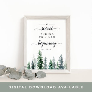 Holz Grove Wedding Dessert Table Sign Poster