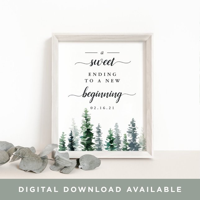 Holz Grove Wedding Dessert Table Sign Poster (Von Creator hochgeladen)