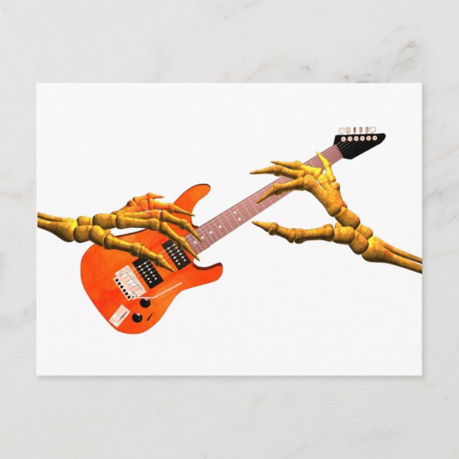 Holz Hände spielen E-Gitarre Geschenkdesign Postkarte (Vorderseite)