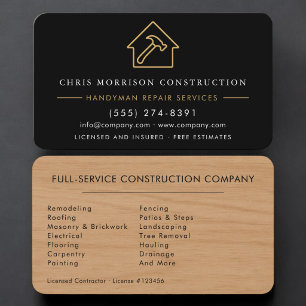 Holz-Handwerker Visitenkarte