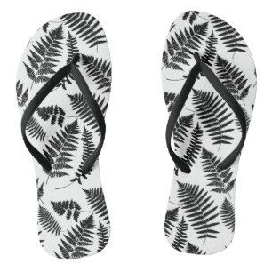 Holz-Hecktür, Schwarz und Weiß Flip Flops