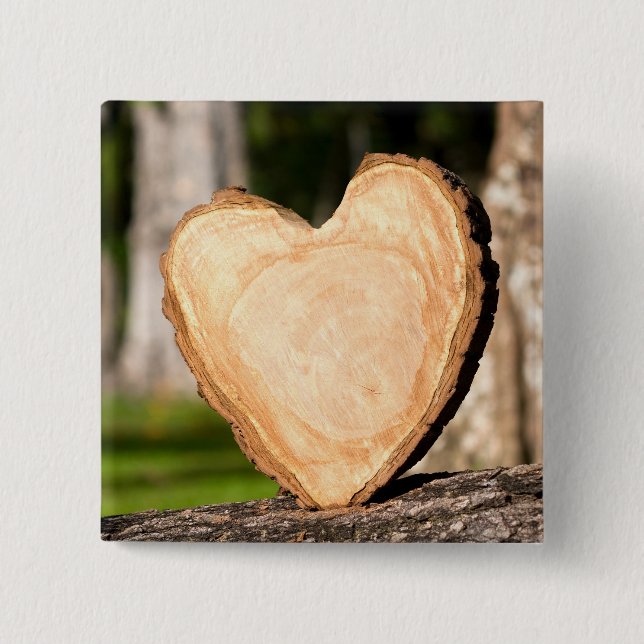 Holz-Herz-Knopf Button (Vorderseite)